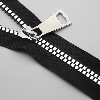 8号树脂拉链现货 方块牙仿金属码装拉链 箱包皮具树脂拉链批发