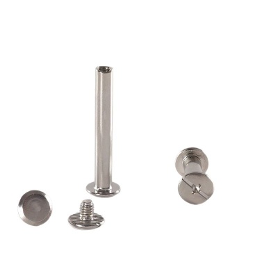 Φ4Φ5碳钢账本钉一字十一字镀镍子母铆钉相册对接对锁装钉